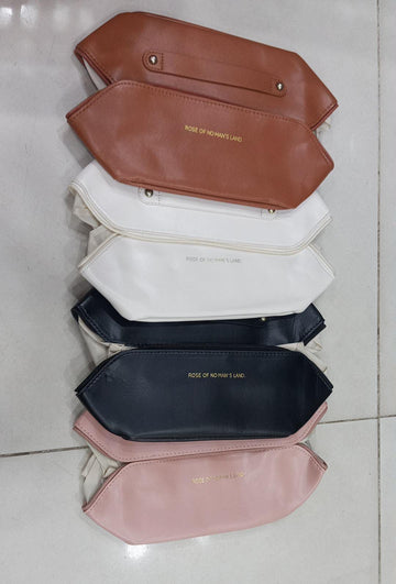 PU Cosmetics Pouch Cosmetic Bag, Portable Leather Makeup Pouch,